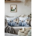 thumbnail image 3 of Outdoor Pillows Waterproof, Navy Blue Pumpkin Fall Bedding Throw Pillows with Insert for Couch Sofa Bed, Thanksgiving Botanical Checkered 18x18 Inch Pillowcases Decorative Patio Pillow Set of 1, 3 of 8