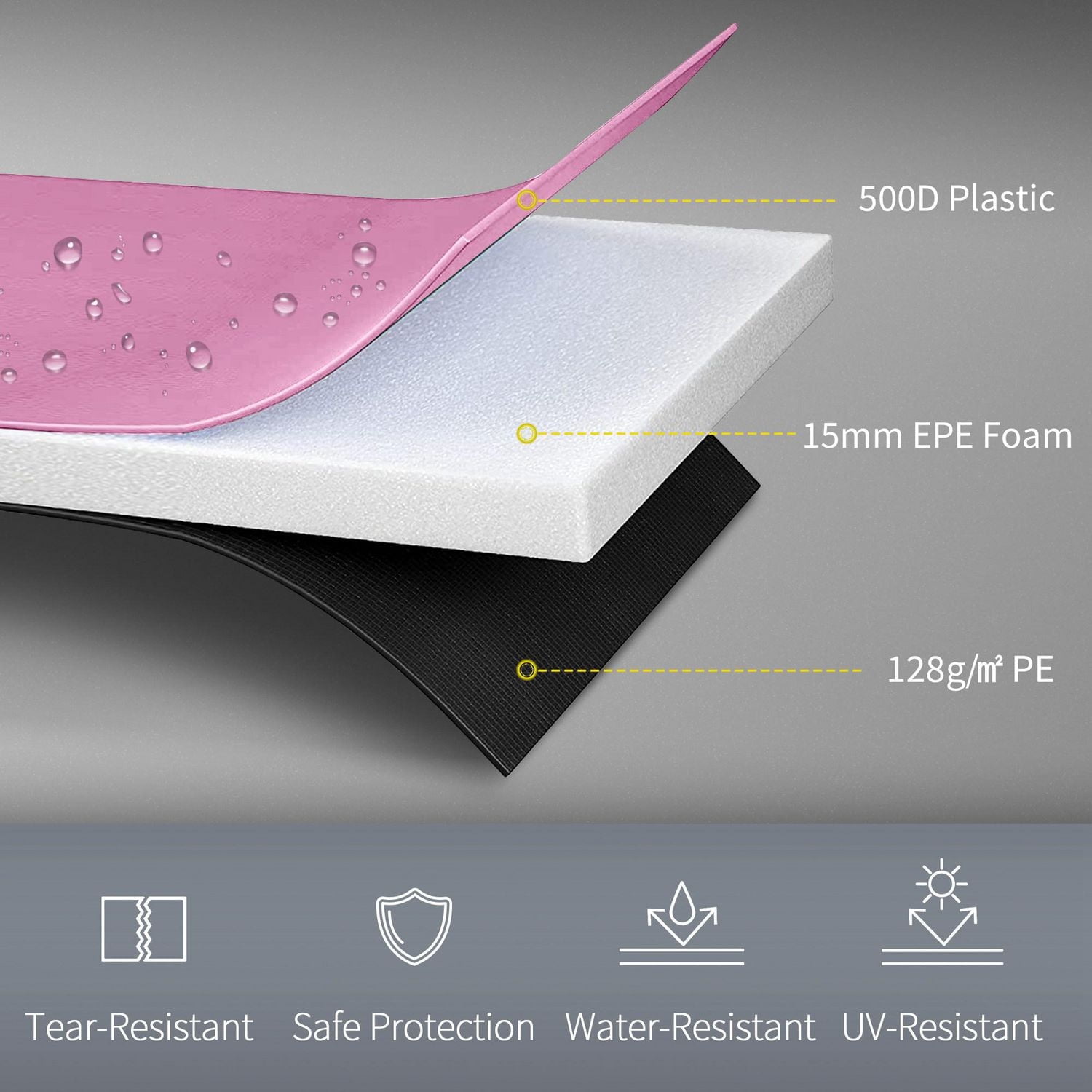 Soozier 12FT Trampoline Pad Spring Cover, Waterproof, Pink