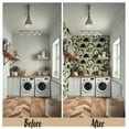 thumbnail image 3 of S4Sassy Monochrome Jungle Wallpaper Green Palm Wall Covering, 25" x 60" Self-Adhesive Textured Vinyl Wallpaper, Decorative Wall Wrap, Easy DIY Decor For Bedroom, Living Room, Living Spaces, 3 of 9