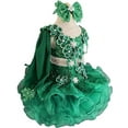 thumbnail image 5 of Jenniferwu G535EMER Infant Toddler Baby Newborn Little Girl's Pageant Party Birthday Dress 3T Green, 5 of 5