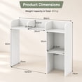 thumbnail image 4 of Costway 3 Shelves Modern Desk Standard Bookcase, Wood White, 29", 4 of 12