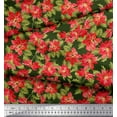 thumbnail image 3 of Soimoi Rayon Fabric Holly Leaves & Floral Print Fabric by Yard 56 Inch Wide, 3 of 3