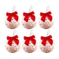 thumbnail image 2 of Christmas Ball Ornaments with Red Bow,6PCS 6cm Pink Pre-Strung Hanging Ornament Decorations,Xmas Glitter Shatterproof Plastic Balls for Holiday Party Wreath Garlands Trees(2.36"), 2 of 9