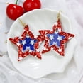 thumbnail image 6 of QIQUWOHUL Independence Day Earrings Red White And Blue Five Pointed Star Exaggerated Geometric European And American Holiday Earrings, 6 of 9