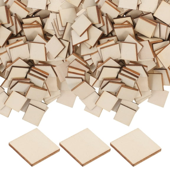 IFANLANDOR Wood Blocks for Crafts 300Pcs Unfinished Square for Home Decoration and Art Projects