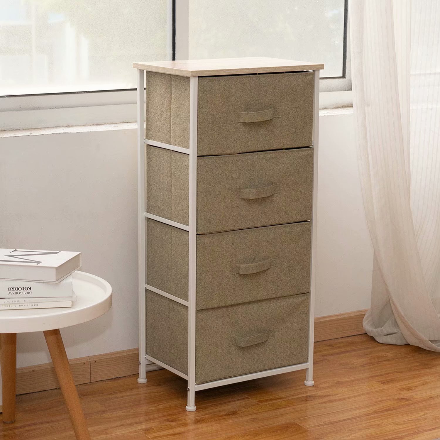 Kinbor 4 Tier Drawer Fabric Cabinet Cloth Storage Organizer Free