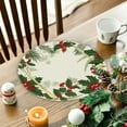 thumbnail image 5 of RuiJiao Christmas Snowman Round Placemats, Multicolor Polyester Insulated Table Mats for Holiday Kitchen Decor, 5 of 8