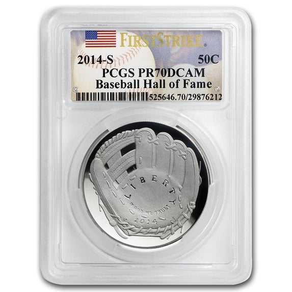 2014-S Baseball HOF 1/2 Dollar Clad Commem PR-70 PCGS (FS)