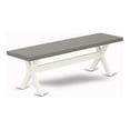 thumbnail image 1 of Pemberly Row Contemporary X-Style 15x60" Wood Dining Bench in White/Gray, 1 of 5