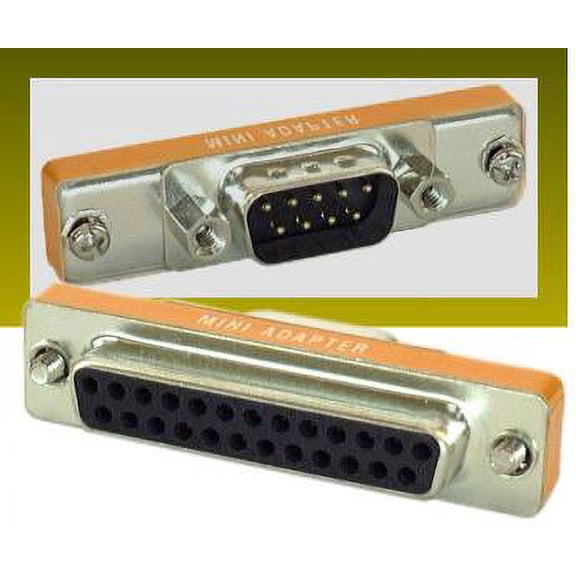 IEC M1389 PC Thin Serial Adapter DB9 Male to DB25 Female
