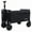 Black+ Gray + Steel, variant on All-in-One Convertible Folding Camping Wagon Cart: Bench Seat, Storage Compartment & Included Dog Tether, Black/Gray
