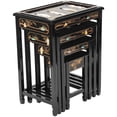 thumbnail image 2 of Oriental Furniture Black Lacquer Nesting Tables - Royal Ladies, 2 of 6