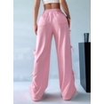 thumbnail image 6 of Women'S Baggy Sweatpants Elastic Waist Casual Wide Leg Pants with Pocket Y2K Going Out Travel Pants Pink XL, 6 of 8