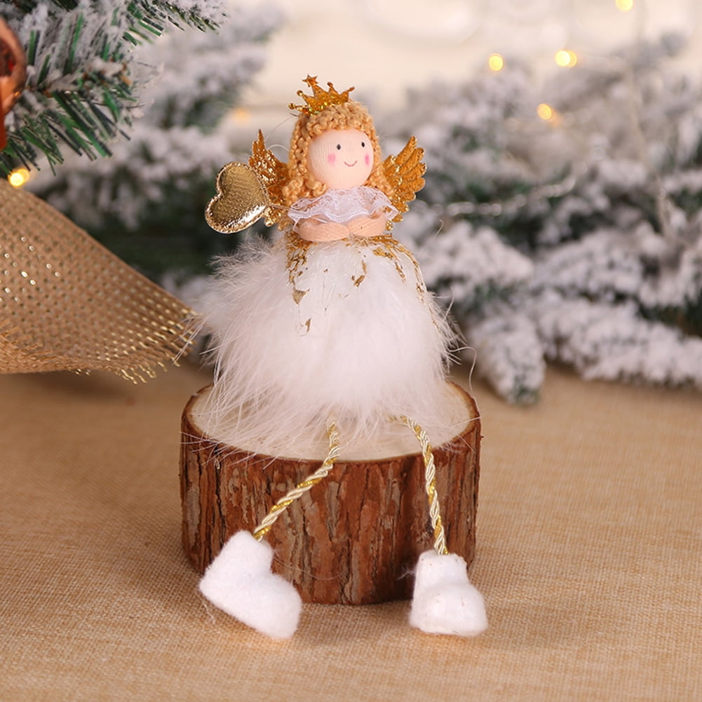 Merry Christmas Plush Angel Doll Xmas Tree Hanging Decor Party Supplies Kid Gift 
