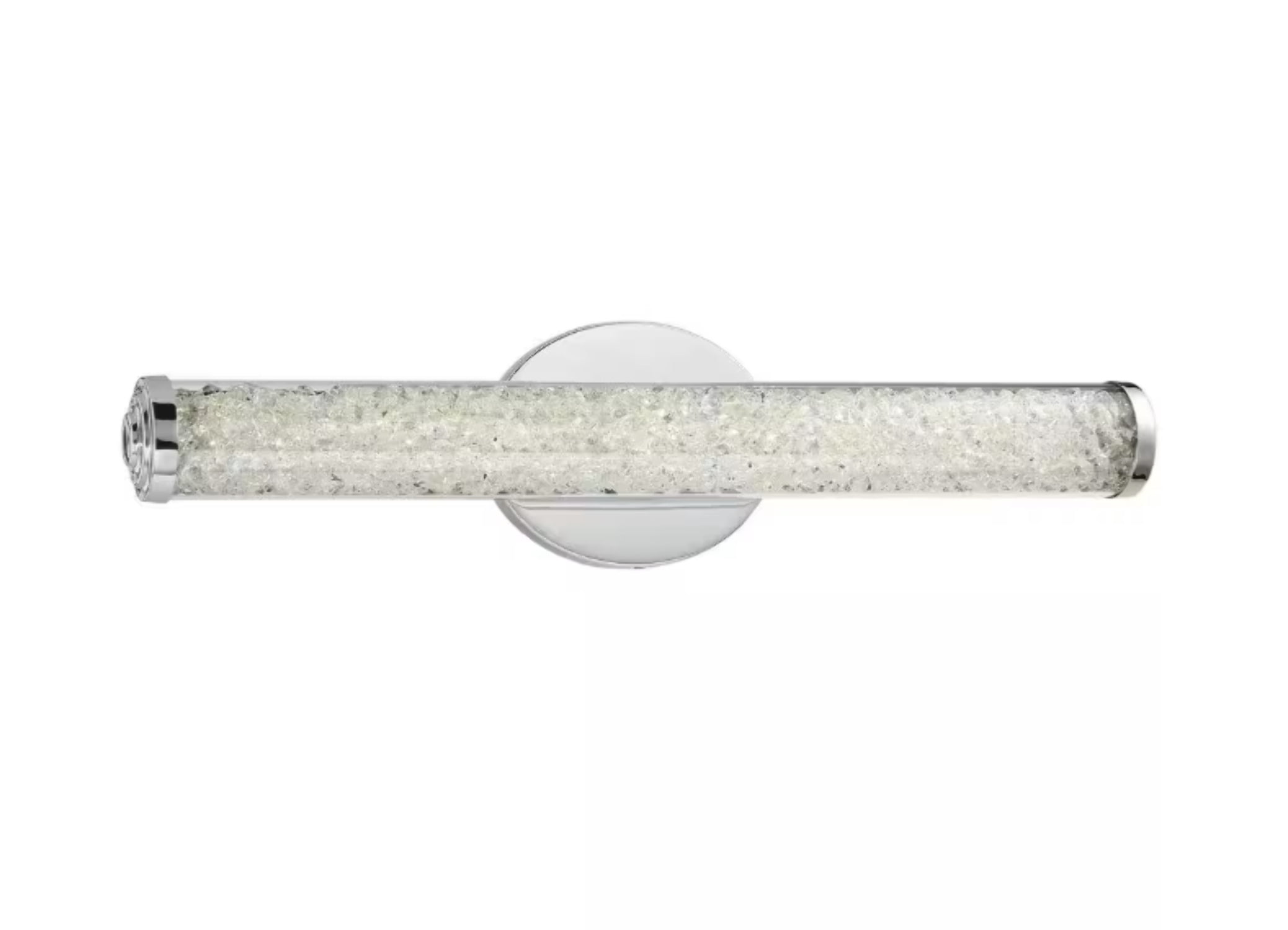 Home Decorators Collection Sibley 24 in. 1-Light Chrome LED Dimmable Bathroom Vanity Light Bar with Clear Glass and Clear Crystals, Bulb Included