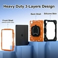 thumbnail image 4 of Decase Kids Case for Apple iPad Air 13 (M3)(M2) 13-inch 2025/2024,Shockproof Rotatable Stand Cover,Detachable Shoulder Strap,Rugged 3-Layer Tablet Shell with Pen Holder,Black+Orange, 4 of 8