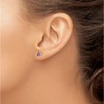 thumbnail image 3 of 14K Yellow Gold 5mm Trillion Amethyst Earrings (5 X 5) Made In United States xe93am, 3 of 5