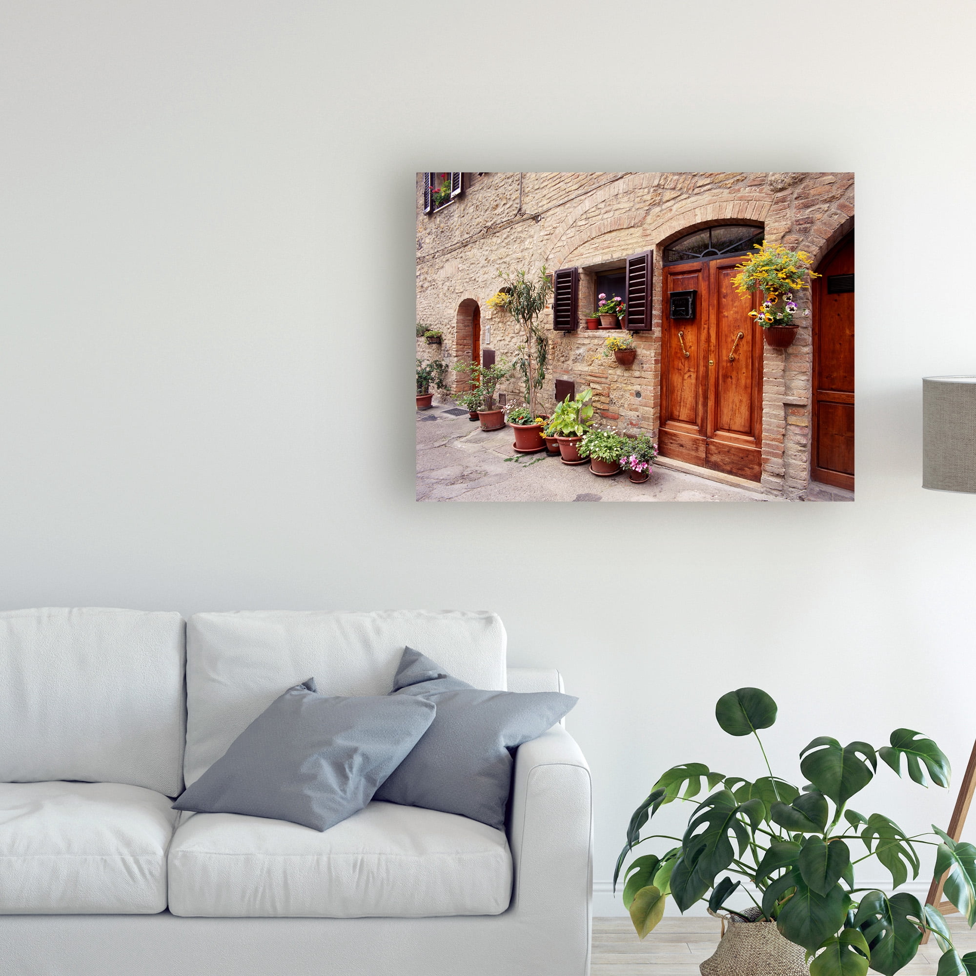 Trademark Fine Art 'Flowers On The Wall Tuscany Italy Color' Canvas Art by Monte Nagler