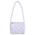 thumbnail image 1 of Bolsos Hombro para Mujer Bolsos Tote Nailon Bolsos Acolchados Con Entramado Rómbico (Blanco), 1 of 9