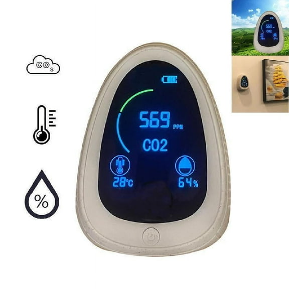 CO2 Detector Meter Air Analyzer Gas Detector Carbon Dioxide Sensor Co2 Monitor 5000ppm Temperature Humidity Meter