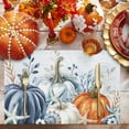 thumbnail image 2 of Fall Placemats Set of 4 Blue White Pumpkin Place Mats Thanksgiving Placemat Shell Starfish Coral Leaf Table Mats for Dining Kitchen Table Holiday Dinner Party Home Fall Decorations 13x19 Inch, 2 of 8