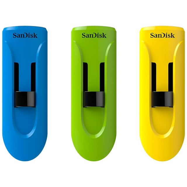 3 Pack Memoria USB Sandisk Cruzer Glide 16GB USB 2.0 Colores