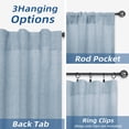 thumbnail image 5 of DriftAway Blue Linen Curtains 96 Inches Long for Living Room Thick Semi Sheer 2 Panels Farmhouse 3 Inch Rod Pocket Back Tab Boho Rustic Light Filtering Window Drapes for Bedroom Privacy Assured, 5 of 8