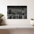 thumbnail image 2 of Elephant Stock Brooklyn Bridge Nightly Impressions Wall Art - Horizontal Canvas Wall Art - Living Room Wall Decor - Places Canvas - Gray And Black Decor By Melanie Viola - 12" x 8", 2 of 8