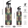 thumbnail image 2 of Yayeee 33oz Insulated Water Bottle Double Wall Stainless Steel with Flip Straw Lid, Green Tartan Pattern, 2 of 7