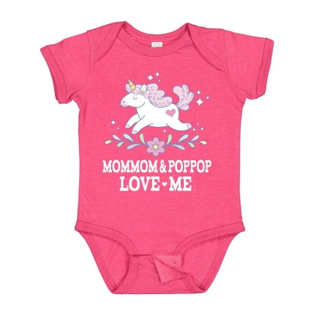 

Inktastic MomMom and PopPop Love Me Unicorn Gift Baby Girl Bodysuit