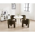 thumbnail image 4 of Guyou Modern Boucle Dining Chairs Set of 3, Barrel Sherpa Side Chair with Curved Backrest and Arms, Comfy Dressing Vanity Chairs, Upholstered Kitchen Chairs for Living Room Bedroom Dining Room, Green, 4 of 7