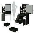 thumbnail image 3 of Aukfa Girls Functional Soft-Close Drawer Mirror Table Set Black-A, 3 of 7