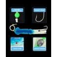 thumbnail image 2 of BLUEWING 9in Lighted Glow Squid Lure 1pc LED Saltwater Fishing Lure Soft Squids Baits with 9/0 Stainless Steel Hook and 300LB Mono Line Trolling Deep Drop Light, Blue Squid - Blue Light, 2 of 7