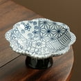 thumbnail image 6 of Blue & White Hand-Painted Ceramic Footed Tray - 5.9x5.9in Chinese Fruit Plate for Dim Sum/Tea Snacks, Decorative Table Centerpiece, 6 of 6