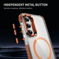 thumbnail image 6 of Magnetic for Samsung Galaxy S25 Case, Compatible with MagSafe, with Camera Lens Stand, Matte Skin Feeling Case, Military-Grade Drop Proof Transparent Slim Shockproof Phone Case Cover, Orange, 6 of 8
