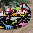 thumbnail image 3 of FMSHPON Dinosaur Colors Black Xmas Christmas Tree Skirt Stand Mat for Holiday Party Decoration Indoor Outdoor 36 inches, 3 of 3