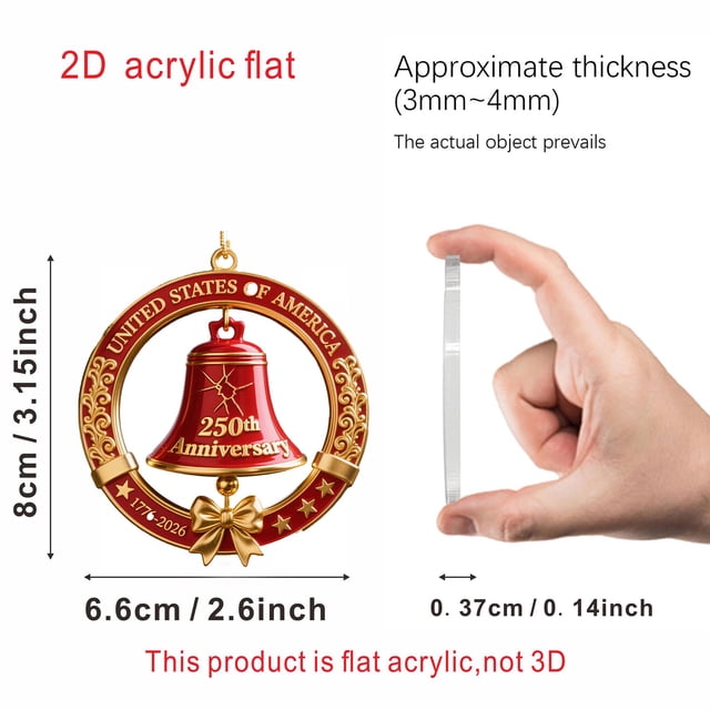 American Clock 250Th Anniversary 2D Acrylic Pendant