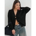 thumbnail image 4 of Women'S 2025 Fashion Casual Open-Front Long-Sleeved Chunky Knitted Sweater Jacket, 4 of 5