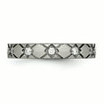 thumbnail image 3 of Titanium Polished Criss Cross Grooved CZ Ring, 3 of 10