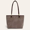 thumbnail image 3 of Retro Style Women Handbag Veganic PU Leather Material Office Lady Work Tote For Commuter High Capacity Shoulder Bag Fits Up to Laptop 12", 3 of 7