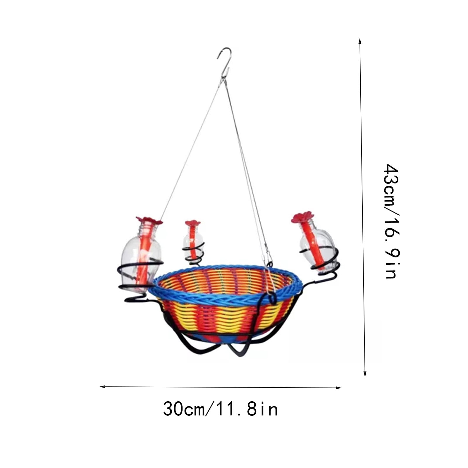 XINGAG Hummingbird Feeders for Outdoors Hanging, Portable Bird Feeder with 3 Transparent Flower Bottle Weather Resistant Courtyard Garden Decor