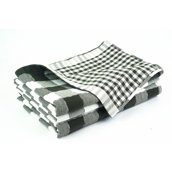100% Cotton , Three layers woven,breathable and absorbs moisture Quilted Throw Blanket (Gray / White Square Design)
