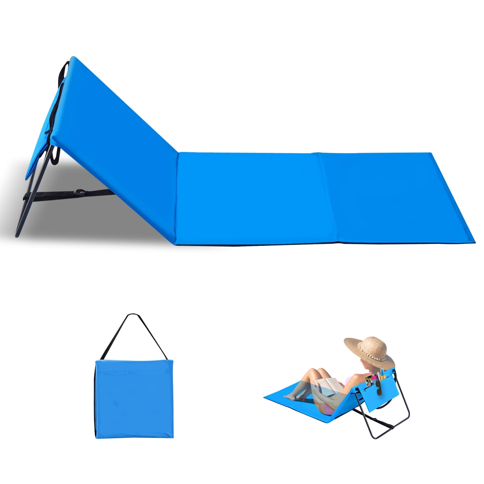 Yardgrow 59"x20" Portable Reclining Lounger Beach Chairs 600D Camping