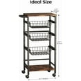 thumbnail image 2 of 5-Tier Snack Organizer Cart with 3 Height Adjustable Pull-Out Baskets and 2 Storage Shelves, Utility Kitchen Organizer and Storage Cart with Convenient Handle for Fruit Potato Onion Vegetable Snack, 2 of 7