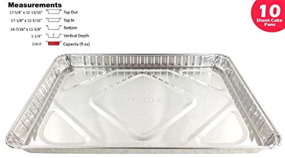Handi-Foil 1/2 Half-Size Sheet Cake Disposable Aluminum Baking Pan Tins (pack of 10)
