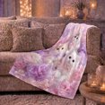thumbnail image 6 of Dreamy Kitten Floral Portrait, Cozy Pet Portrait Pattern, Warm Flannel Blanket for Living Room and Bedroom with Detailed Artwork, Cat Lovers Just Because Gift, Pet Lover Home Decor, 6 of 9