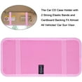thumbnail image 4 of Car CD Case Holder,  Vehicle Sun Visor Organizer for Cars with 12 DVD Storage Sleeves, 1 Mesh Pocket, 1 Pen Holder and Elastic Strap, Pink, 4 of 14