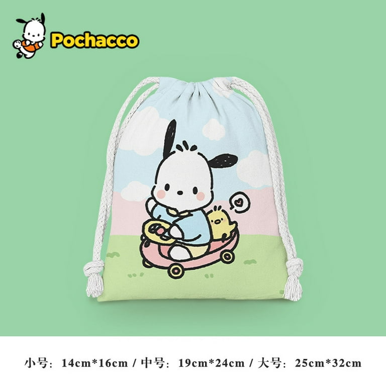 Cute Pochacco Bundle Pocket Sanrio Cartoon Print Drawstring Storage Bag Ladies Girls Portable Folding Bag Drawstring Bag Gift Walmart