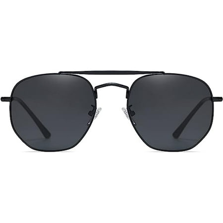 Polarized hexagonal sunglasses men and women gold metal frame geometric ...