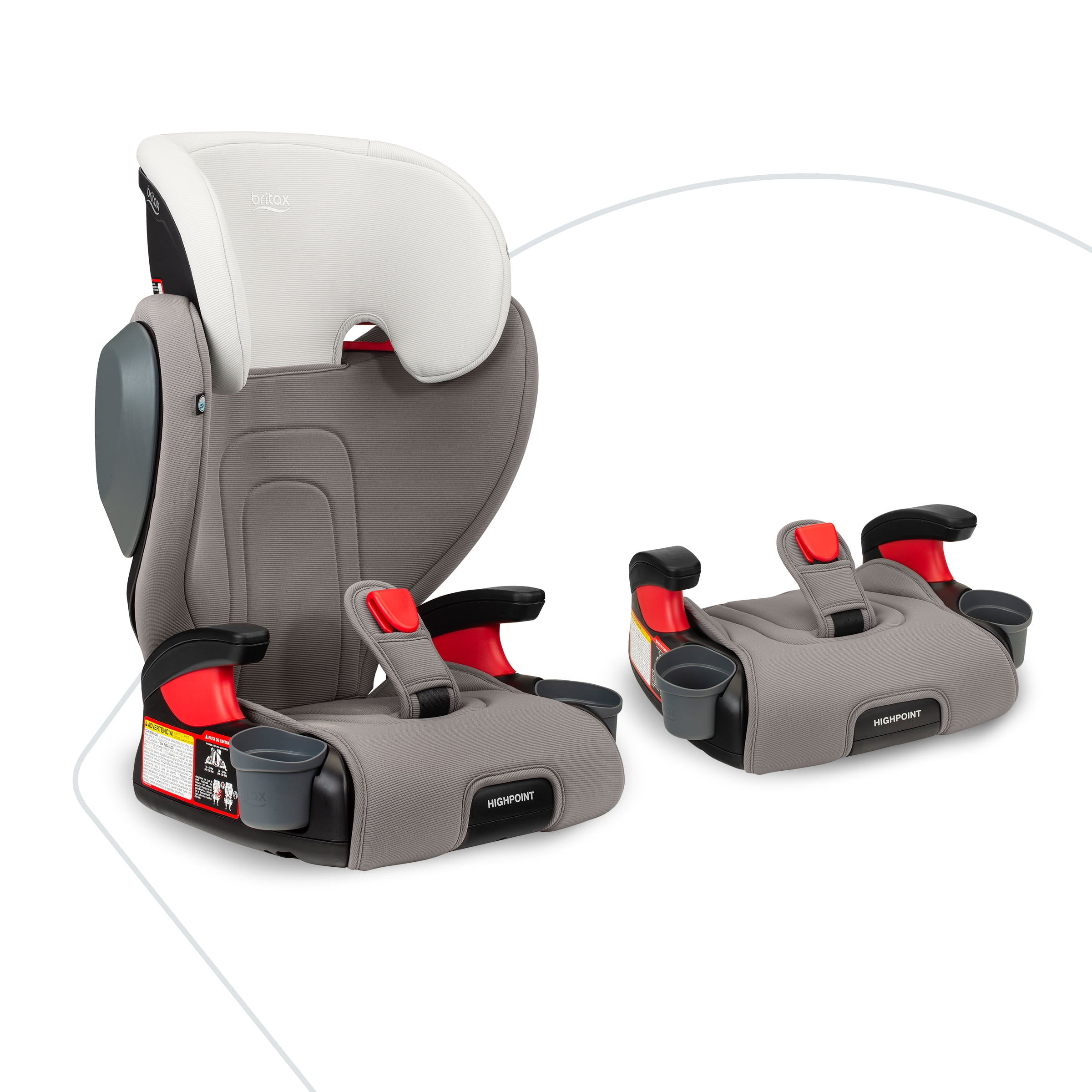Britax Highpoint Backless Belt-Positioning Booster Seat, SafeWash Gray Ombre